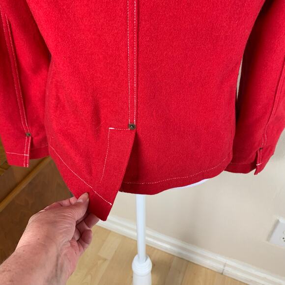 Vintage Size XL Women's Wool Blend Blazer Jacket Red Equestrian Western Quality - Picture 8 of 10